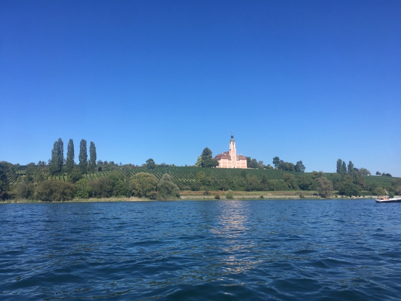 Wallfahrtskirche Birnau vom Wasser aus gesehen